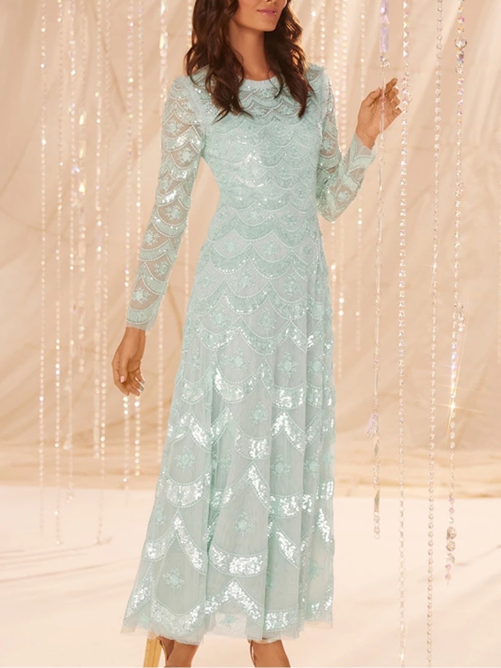 Needle & Thread Fifi Long Sleeve Ankle Gown